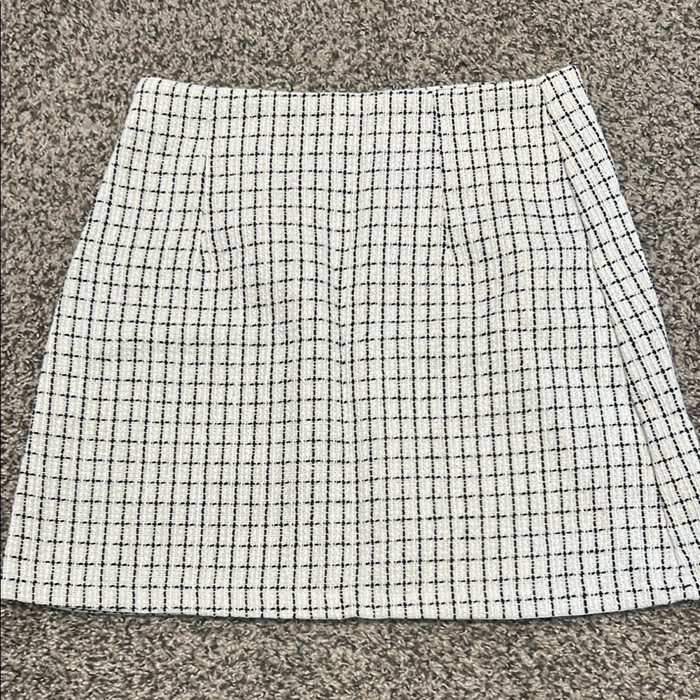 Plaid Black and White Women's Skirt